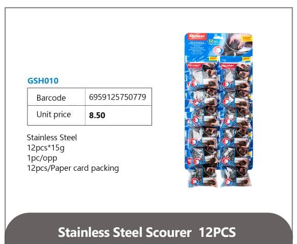 Stainless Steel Scourer 12pcs